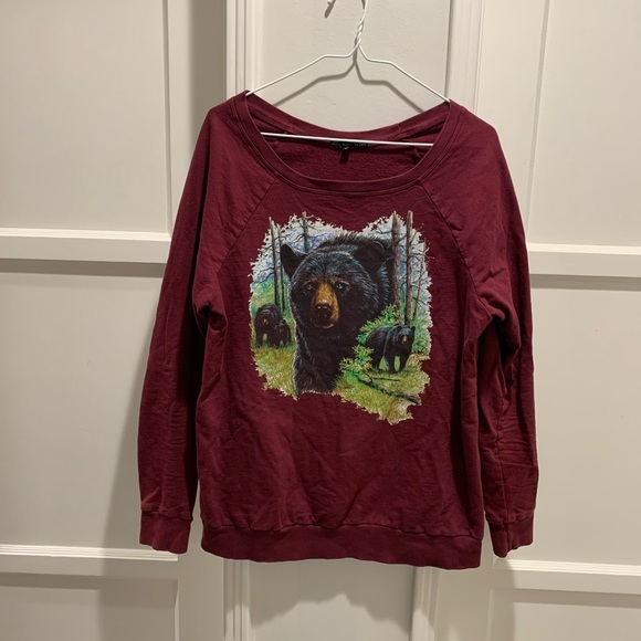 Truly Madly Deeply Black Bear Pullover Sweatshirt - Picture 2 of 4